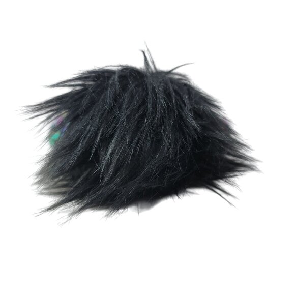 907 Knits Pom Pom Beanie Hat Black Multicolor Rainbow Fresh Tracks Lotus Flower - Picture 4 of 8